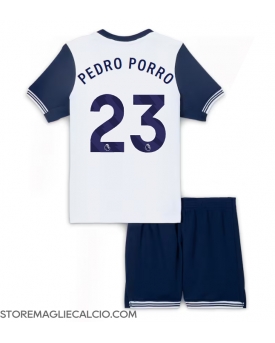 Tottenham Hotspur Pedro Porro #23 Maglia Gara Casa Repliche 2024-25 Bambino